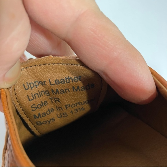 Vince Camuto Warble wingtip shoes tan boys size 13.5 - Picture 8 of 9